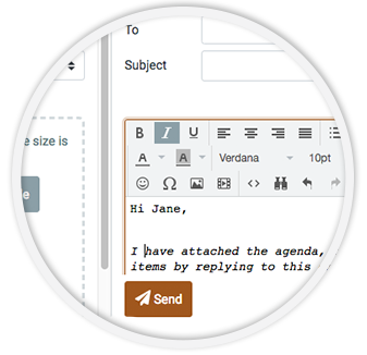 Compositor de correo con herramientas de formato